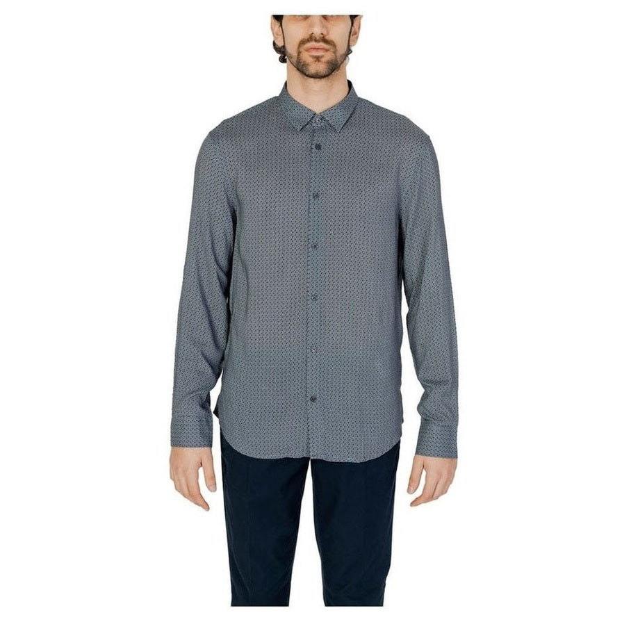 Armani Exchange Grey Viscose Men's Pattern Shirt - Designer | Mens Edit