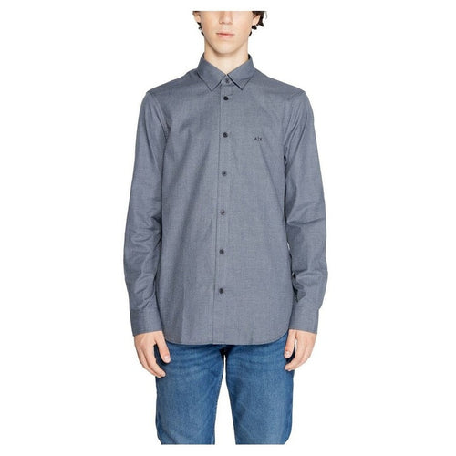Armani Exchange Blue Cotton Men's Dress Shirt - Designer | Mens Edit