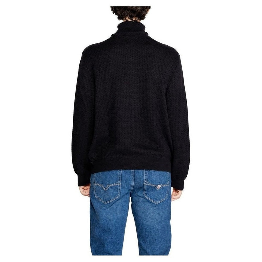 Armani Exchange Βαμβακερό Turtleneck σε Μαύρο