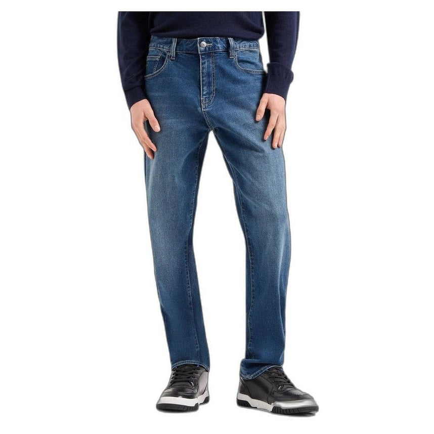 Armani Exchange Blue Cotton Skinny Jeans