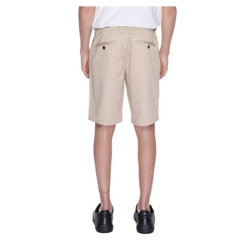 Armani Exchange Beige Cotton Bermuda Shorts