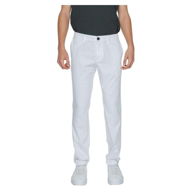 Armani Exchange White Cotton Men's Casual Pants - Designer | Mens Edit