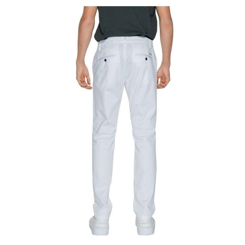 Armani Exchange Cotton-Blend Casual Trousers in White