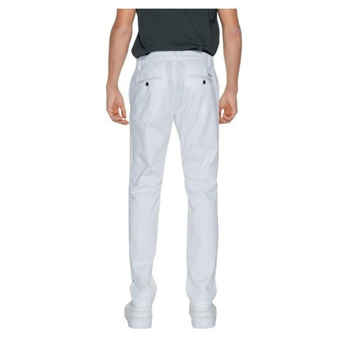 Armani Exchange Cotton-Blend Casual Trousers in White
