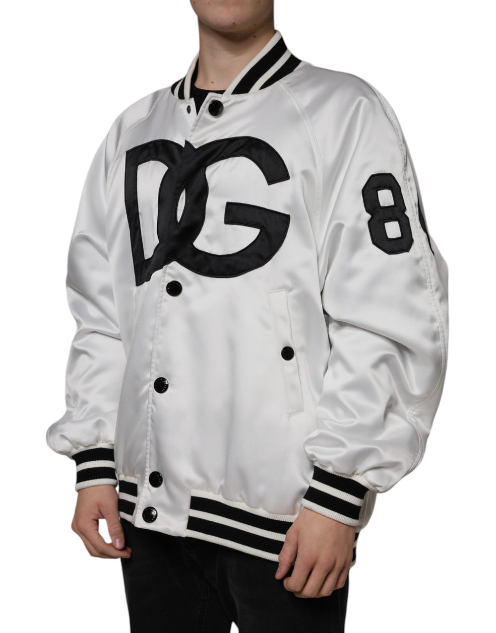 Dolce & Gabbana Polyester Bomber Jacket in White