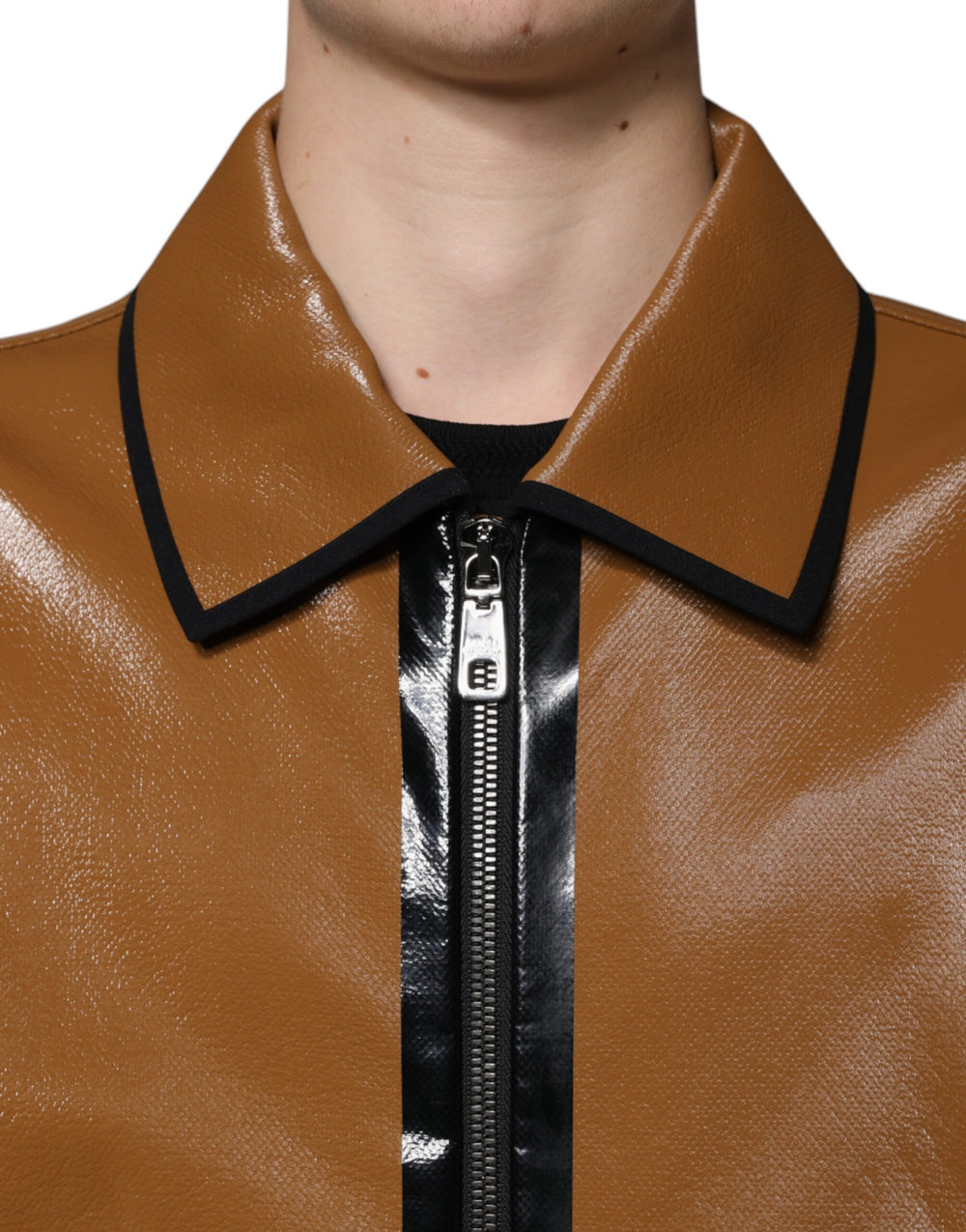 Dolce & Gabbana Leather Bomber Jacket in Brown