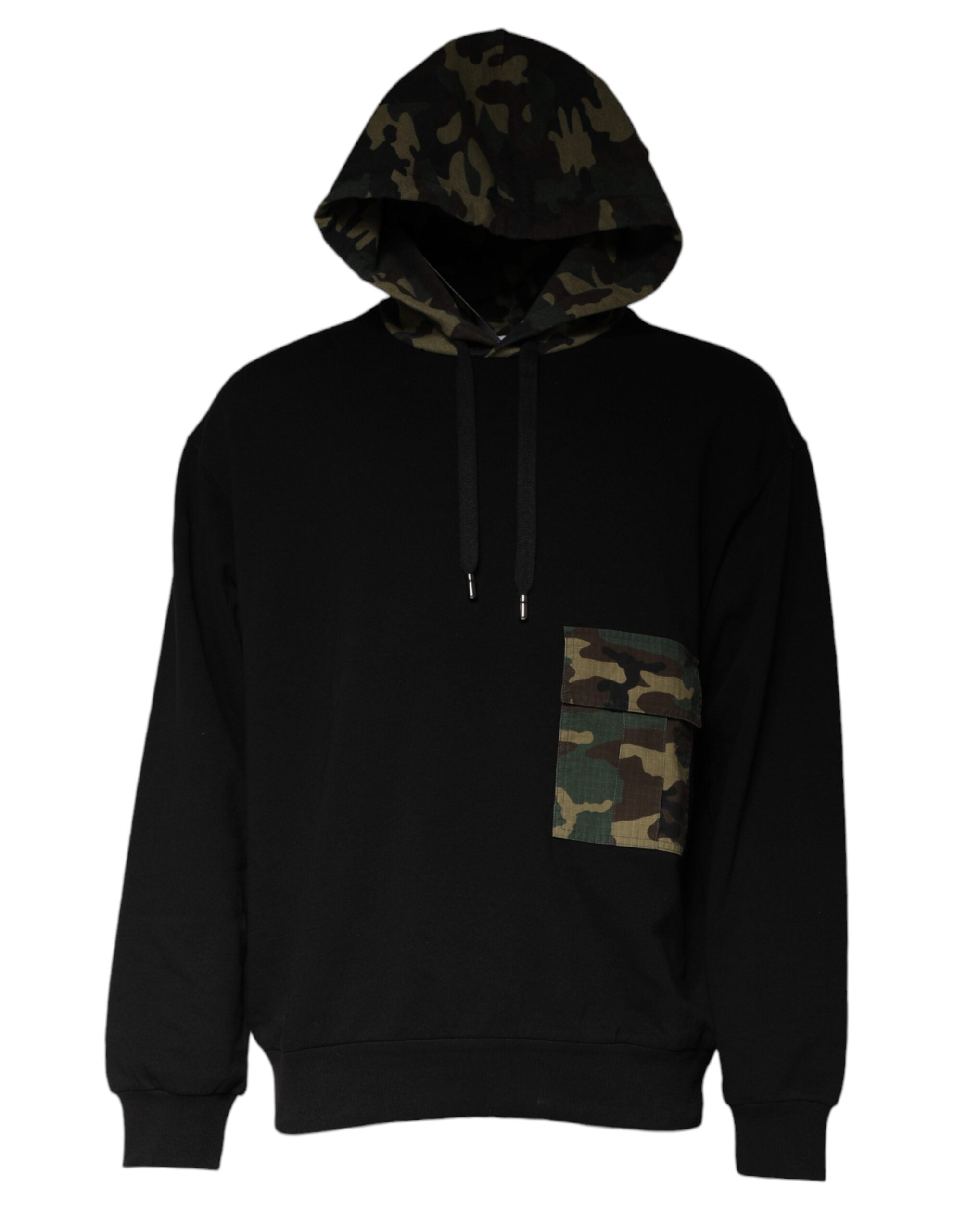 Dolce & Gabbana Βαμβακερό Hoodie σε Μαύρο Camouflage