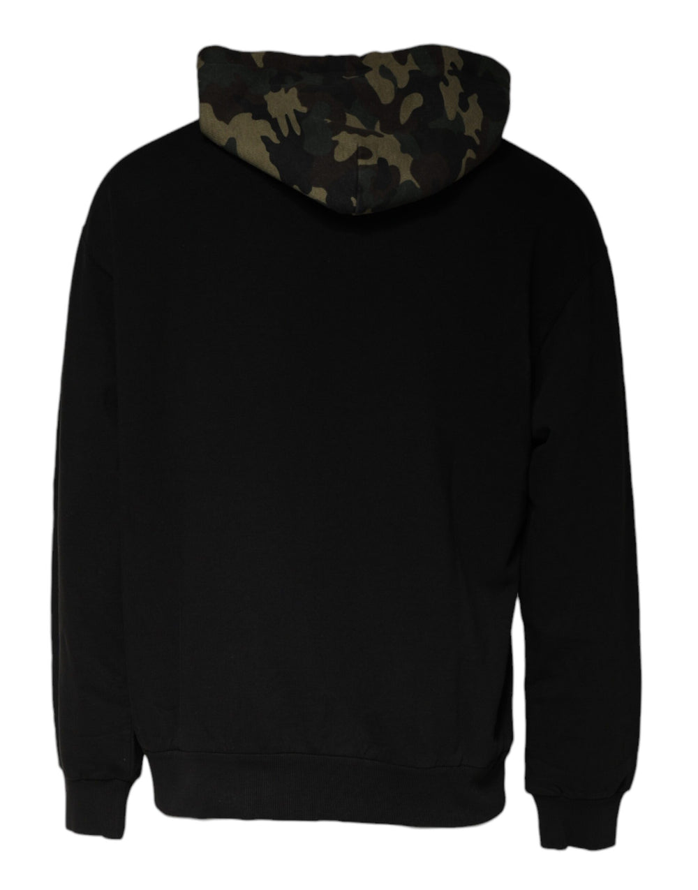 Dolce & Gabbana Cotton Blend Hooded Sweatshirt in Black Camouflage