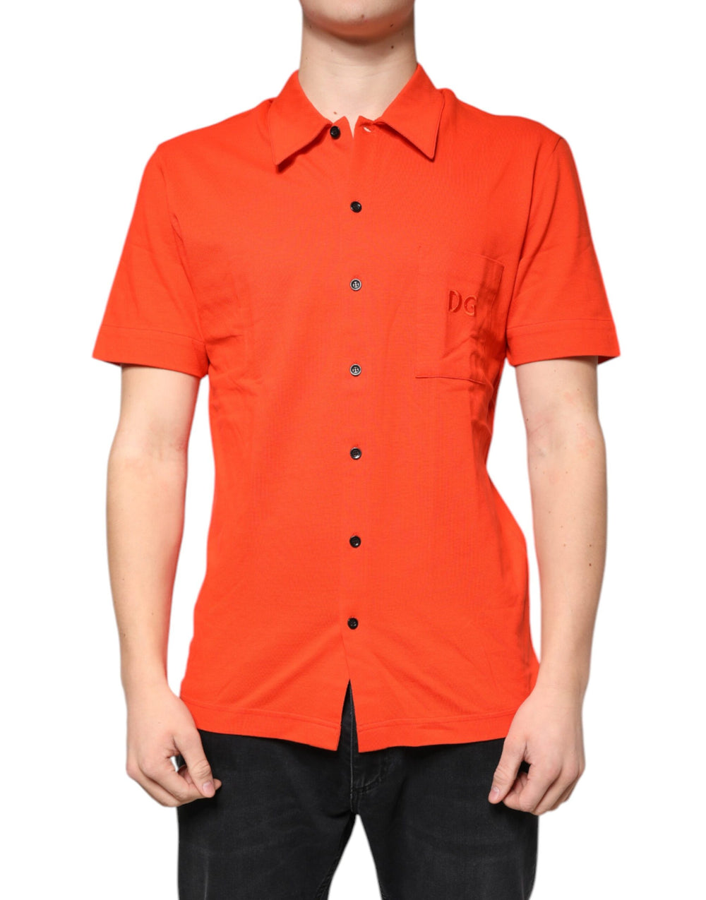 Dolce & Gabbana Cotton Polo Shirt in Orange