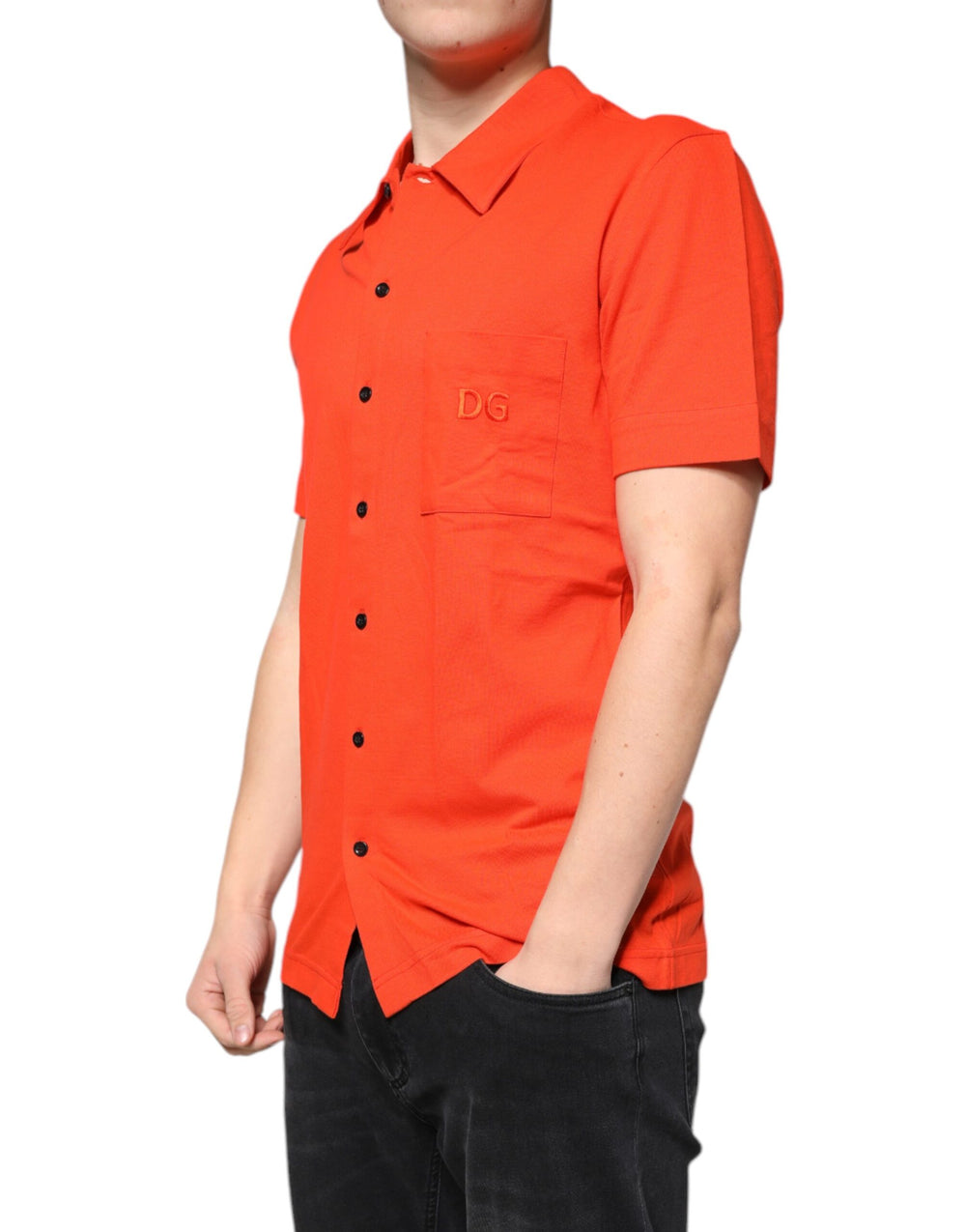 Dolce & Gabbana Cotton Polo Shirt in Orange