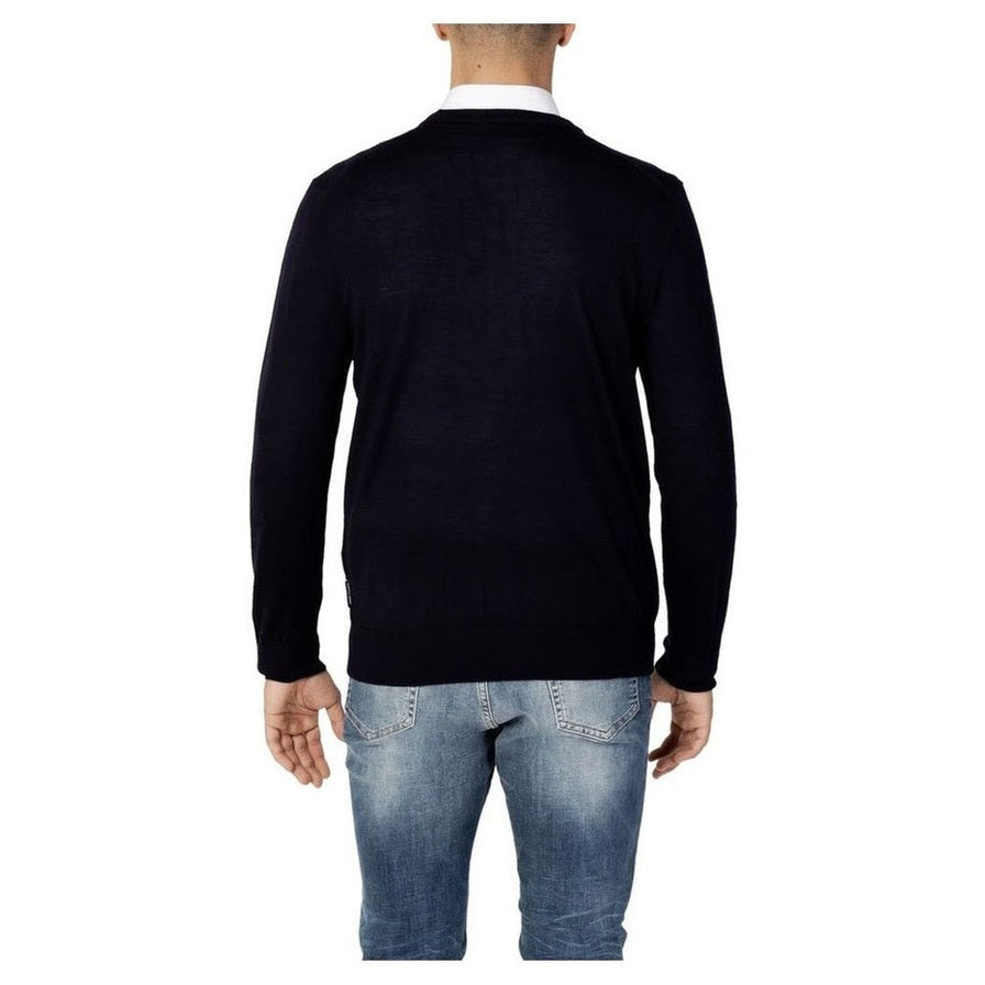 Armani Exchange Wool V-Neck Sweater in Blue