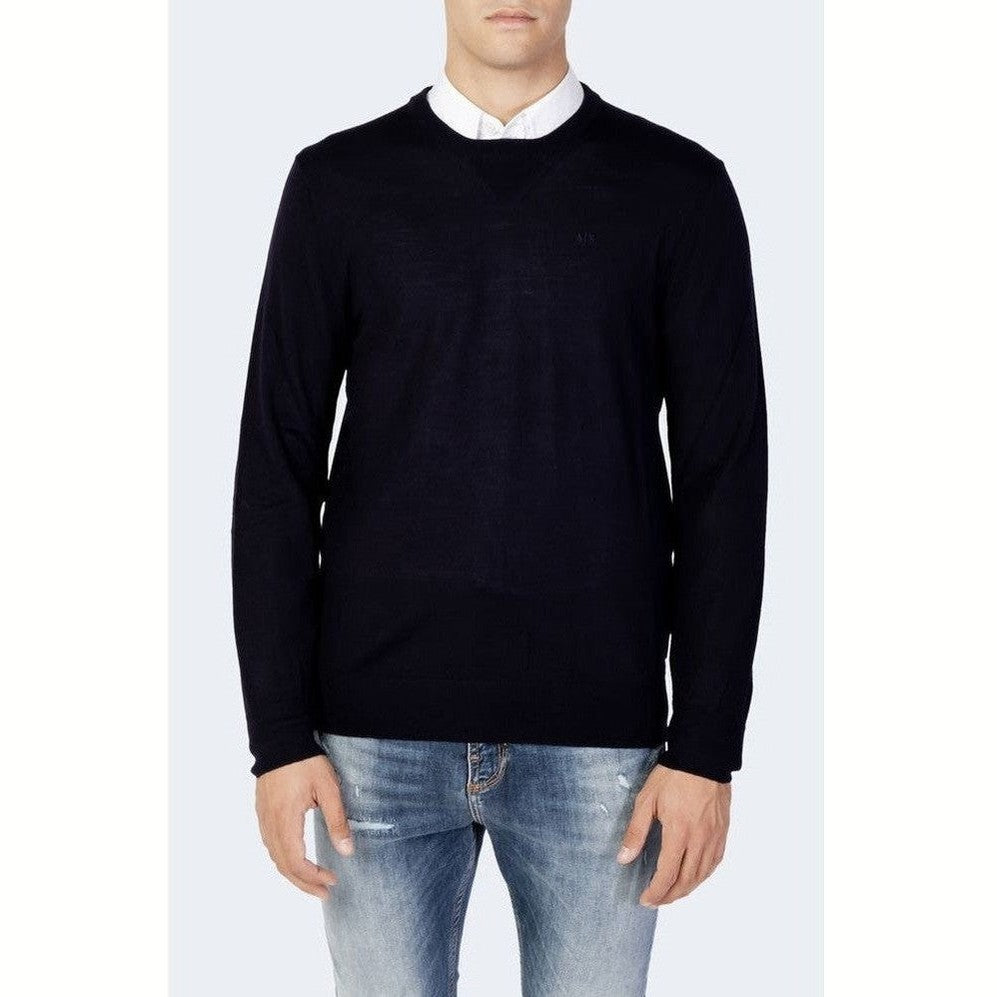 Armani Exchange Wool V-Neck Sweater in Blue