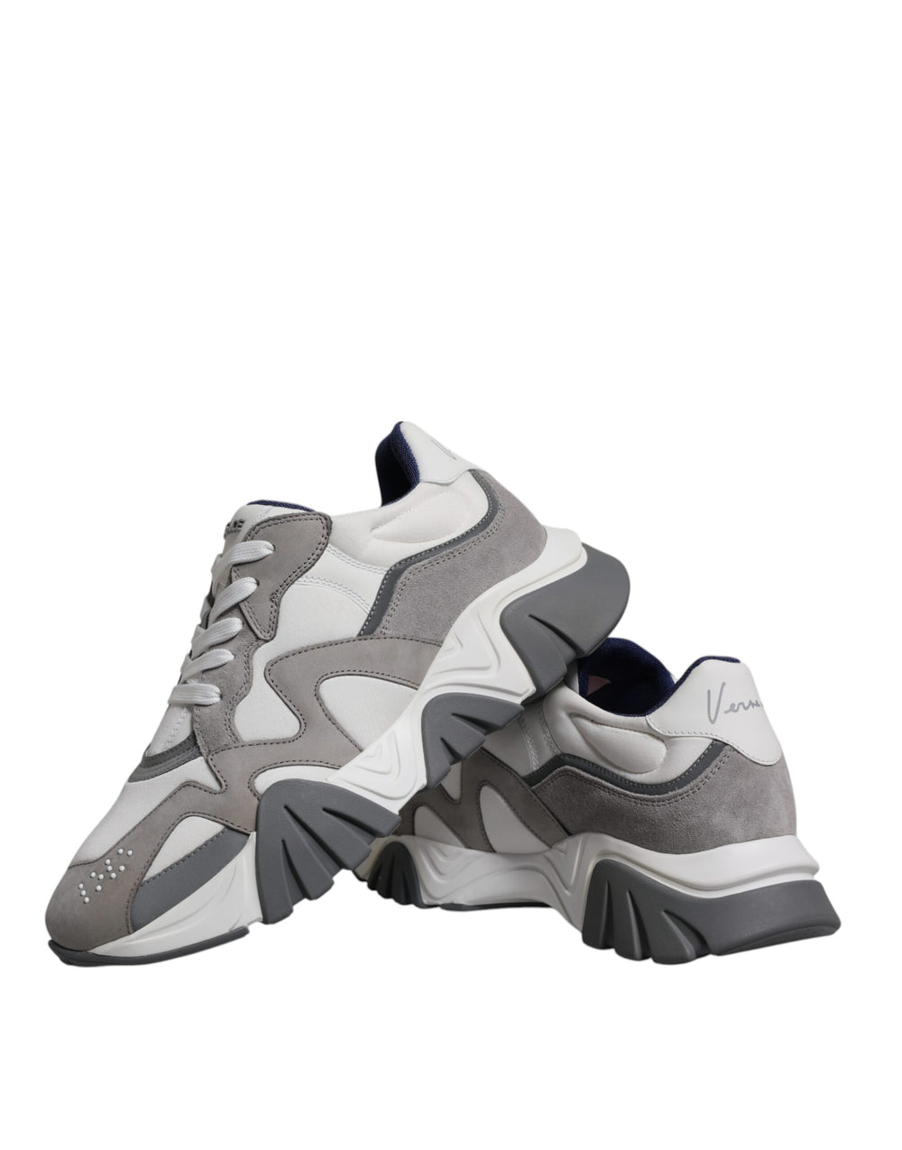 Versace Leather Sneakers in Grey