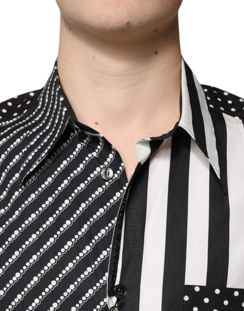 Dolce & Gabbana 100% Cotton Striped Shirt in Black and White