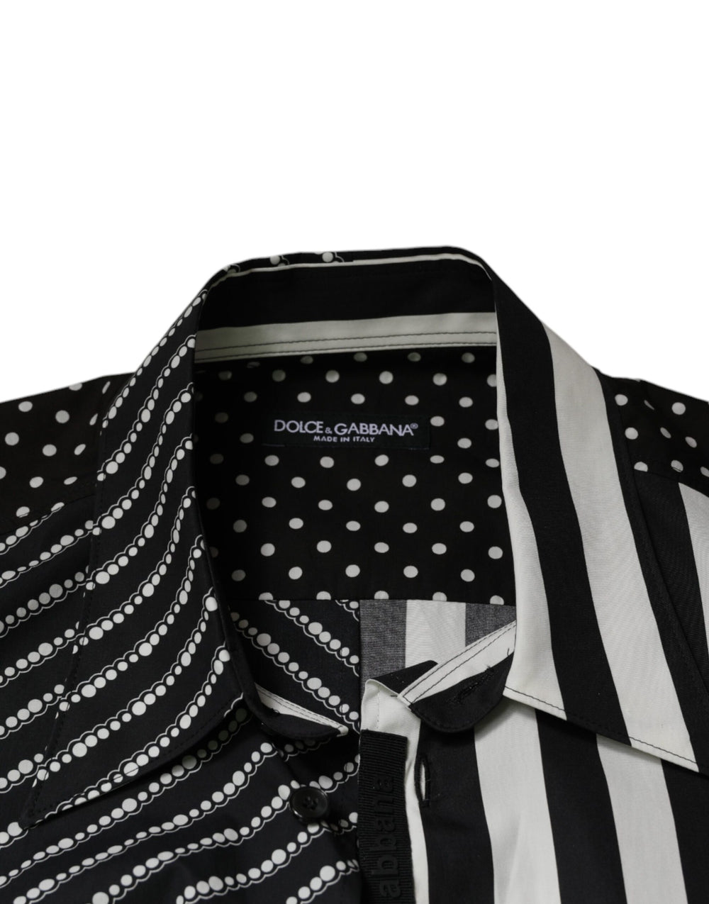 Dolce & Gabbana 100% Cotton Striped Shirt in Black and White