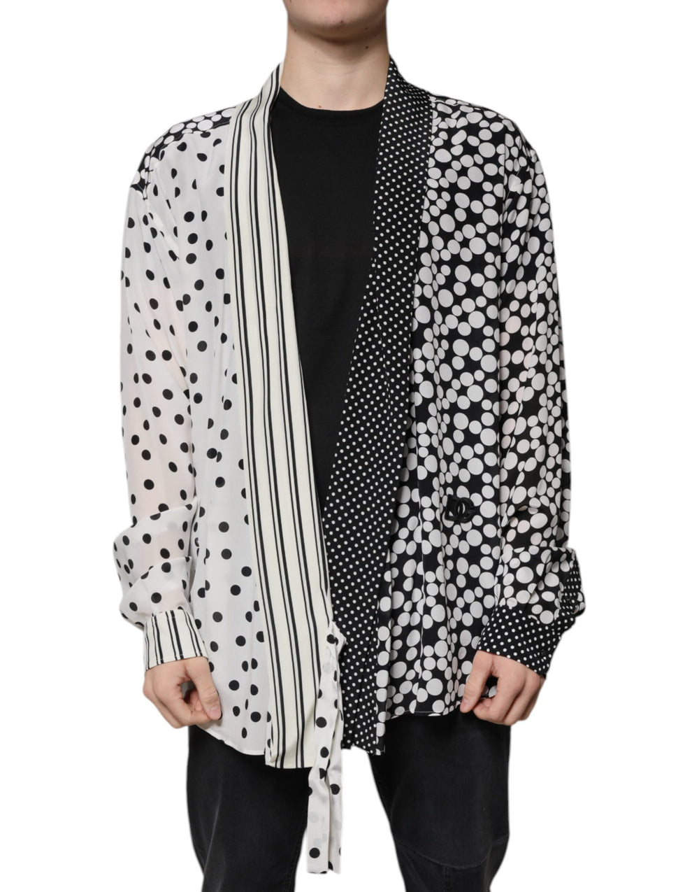 Dolce & Gabbana 100% Silk Shirt in Black and White