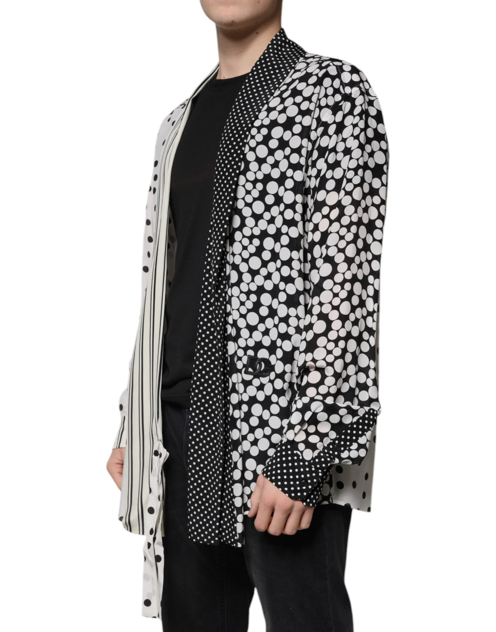 Dolce & Gabbana 100% Silk Shirt in Black and White
