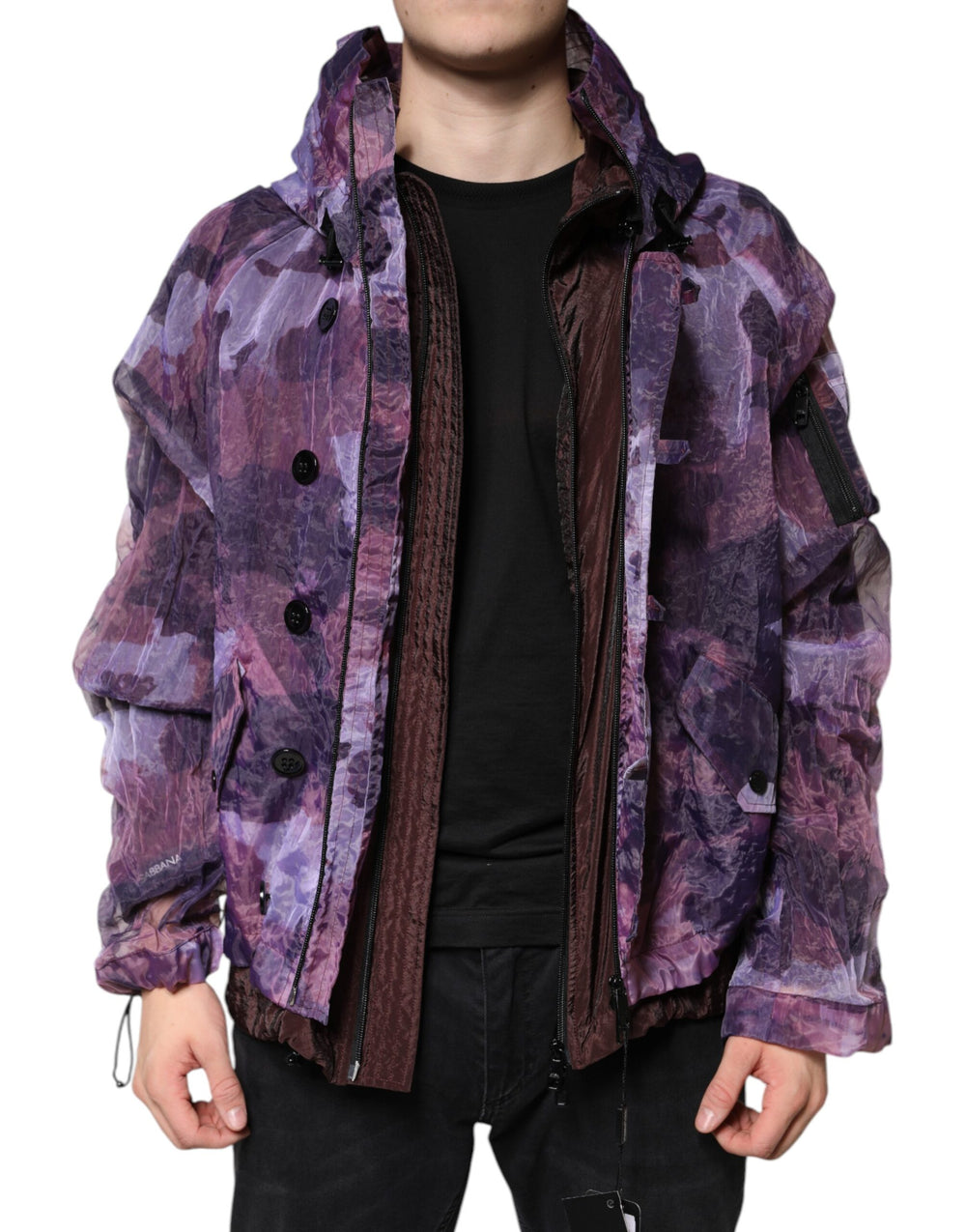 Dolce & Gabbana Nylon Blouson Jacket in Purple Camouflage