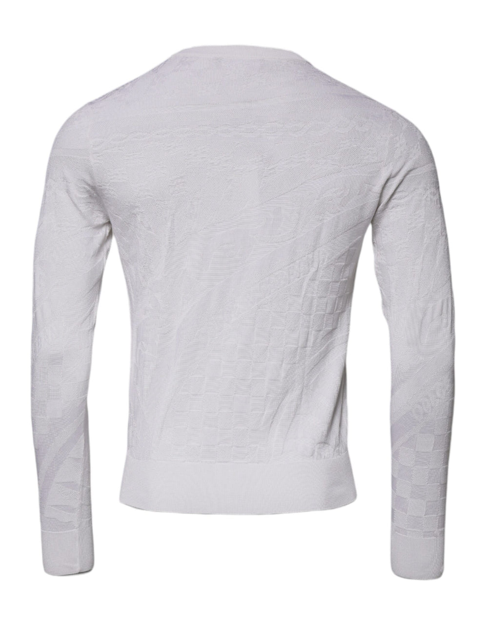 Dolce & Gabbana 100% Silk Crew Neck Pullover in White