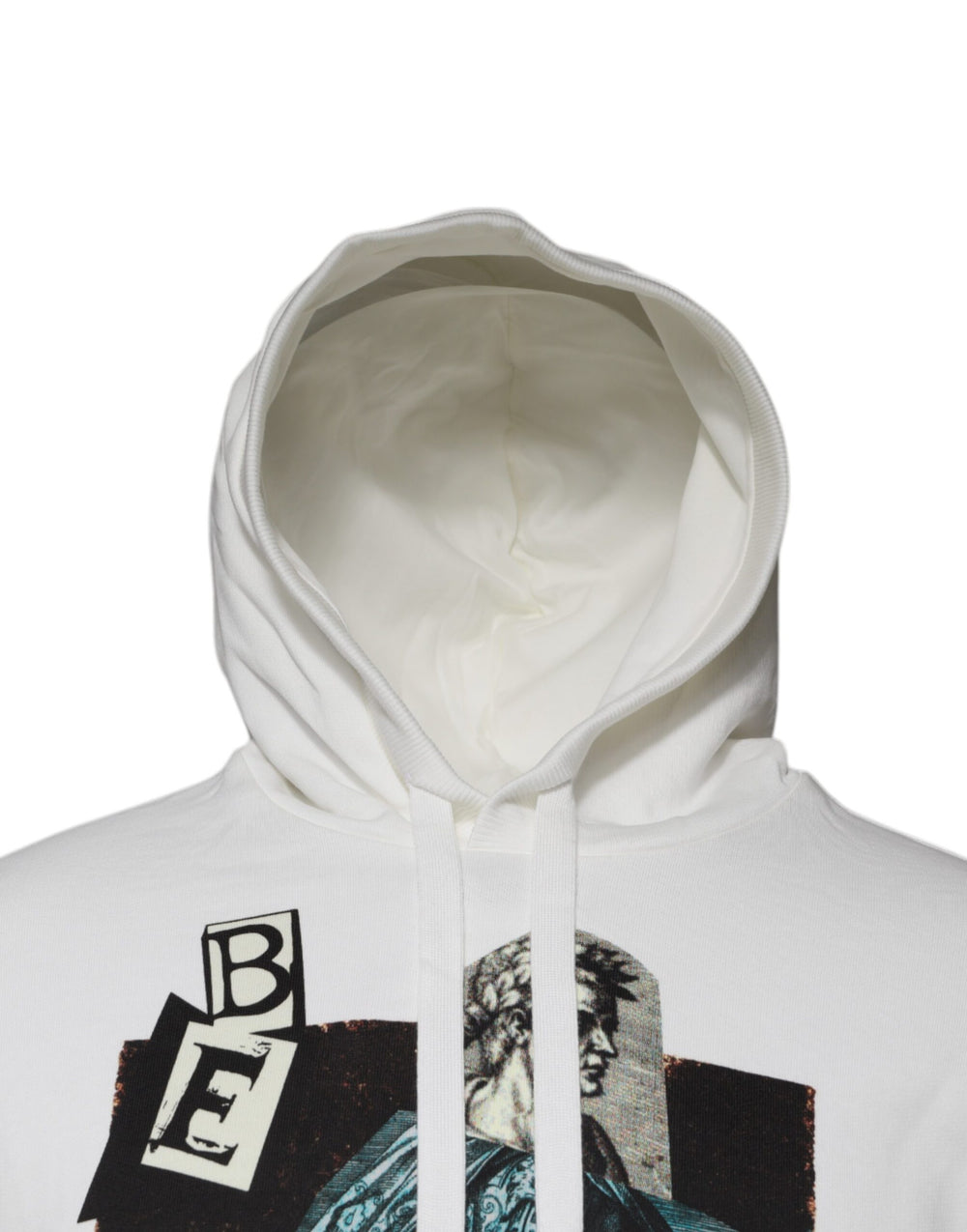 Dolce & Gabbana 100% Cotton Hooded Pullover Sweater in White