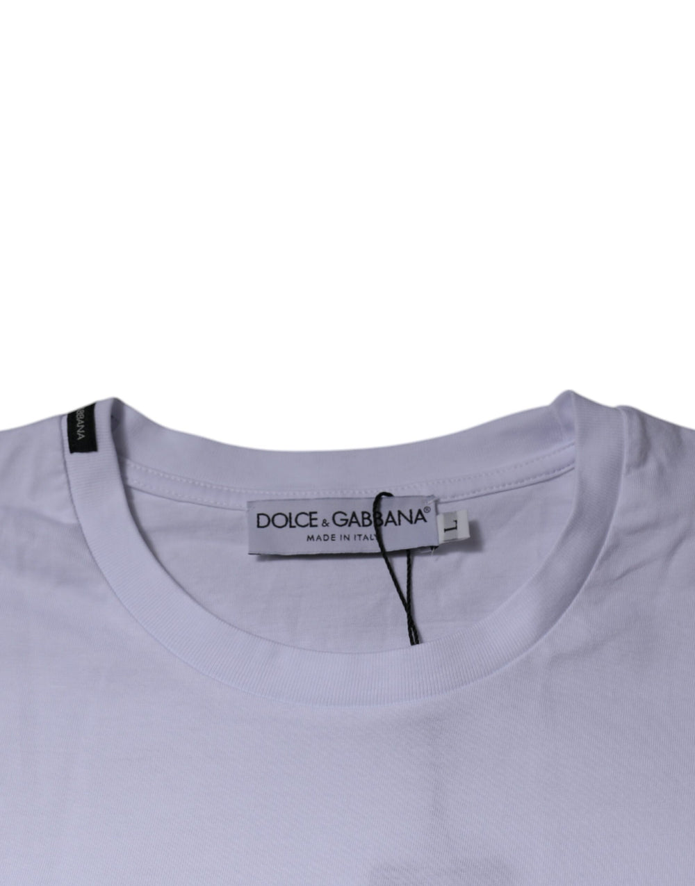 Dolce & Gabbana Leopard Print Cotton T-Shirt in White and Red