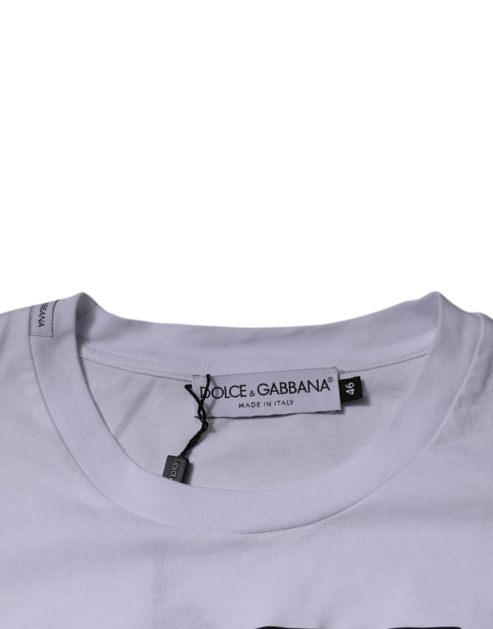 Dolce & Gabbana 100% Cotton Crew Neck T-shirt in White