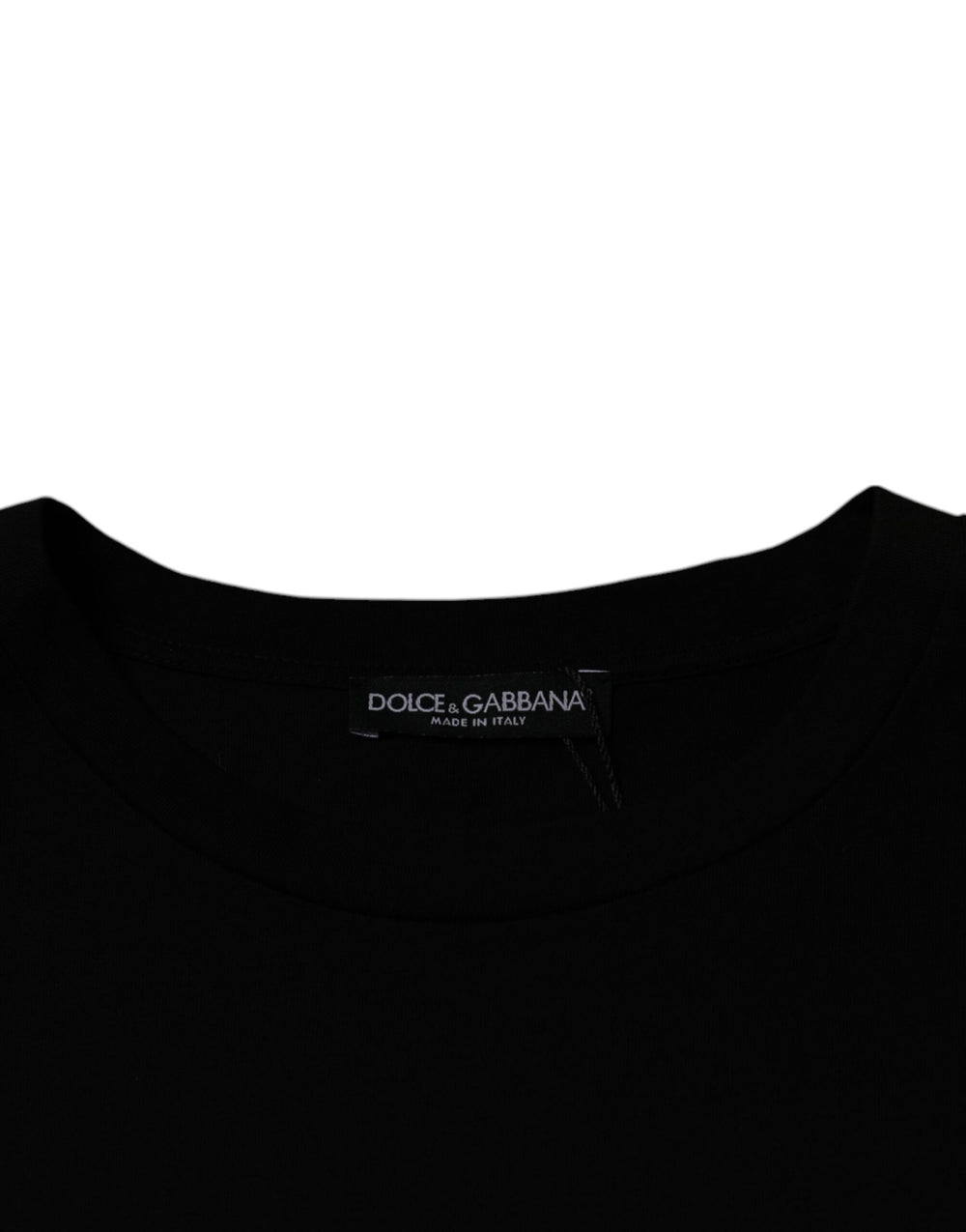 Dolce & Gabbana 100% Cotton Crew Neck T-shirt in Black