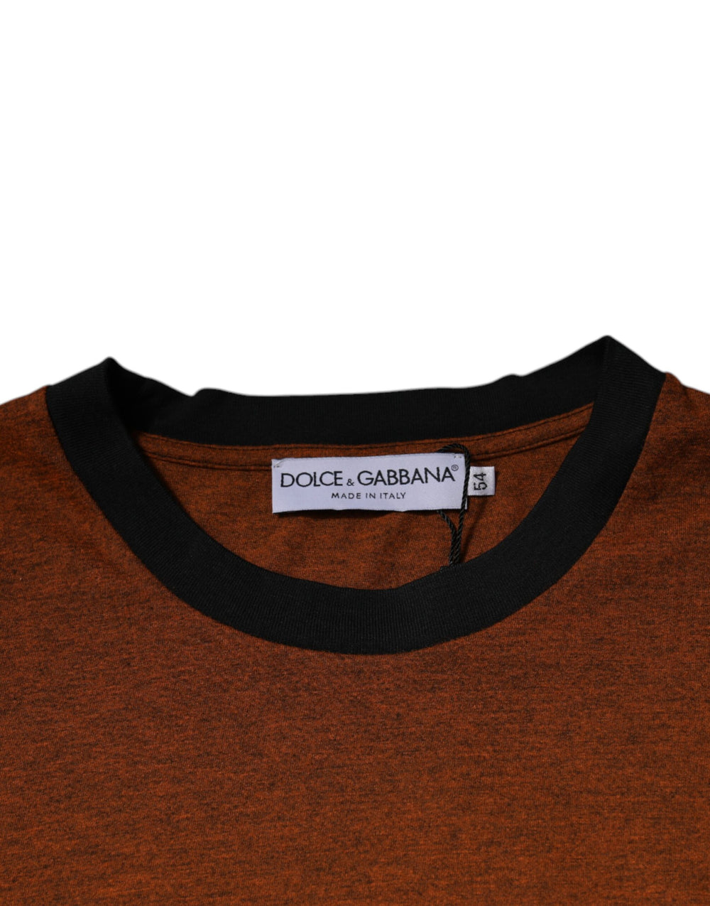 Dolce & Gabbana 100% Cotton Crew Neck T-shirt in Brown