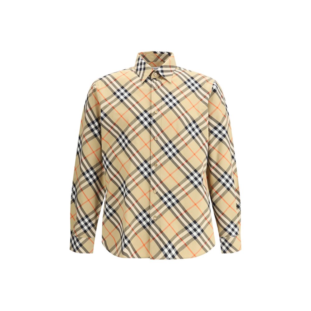 Burberry Beige Cotton Pattern Shirt mens luxury fashion - Mens Edit