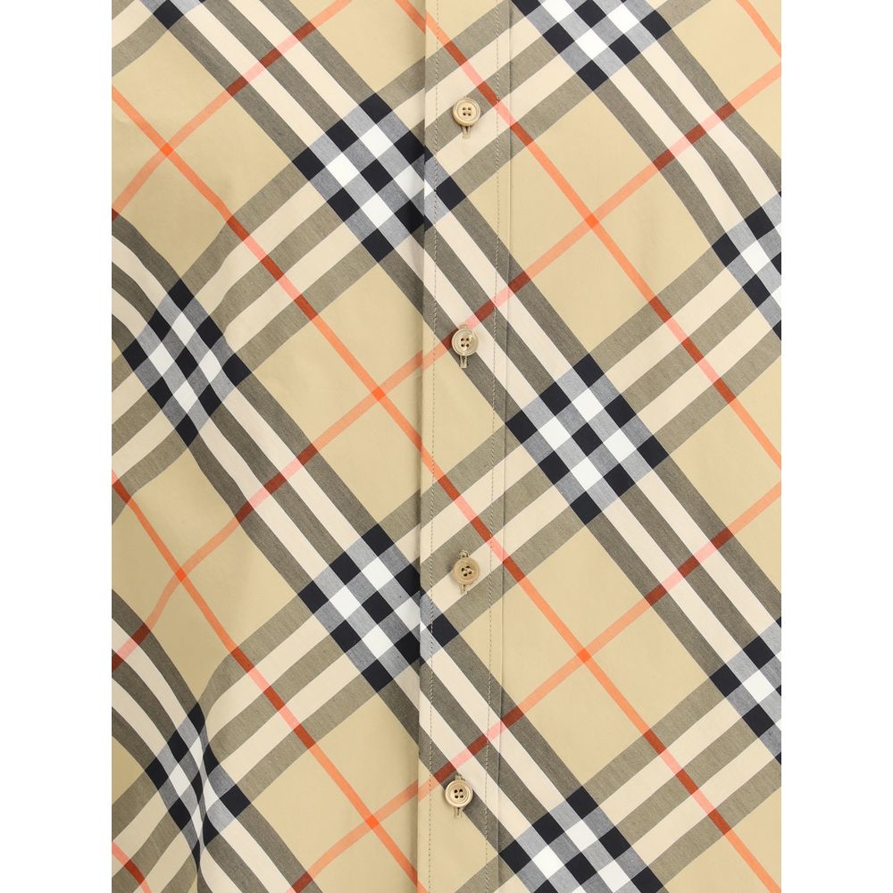 Burberry Archive Check Cotton Shirt in Beige