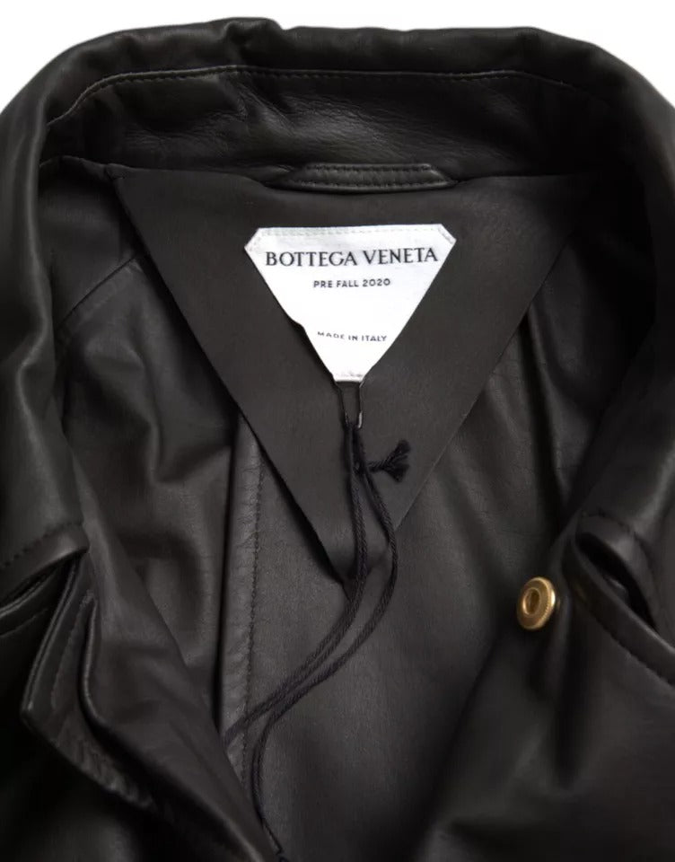 Bottega Veneta Trench Coat από δέρμα μοσχαριού σε Μαύρο