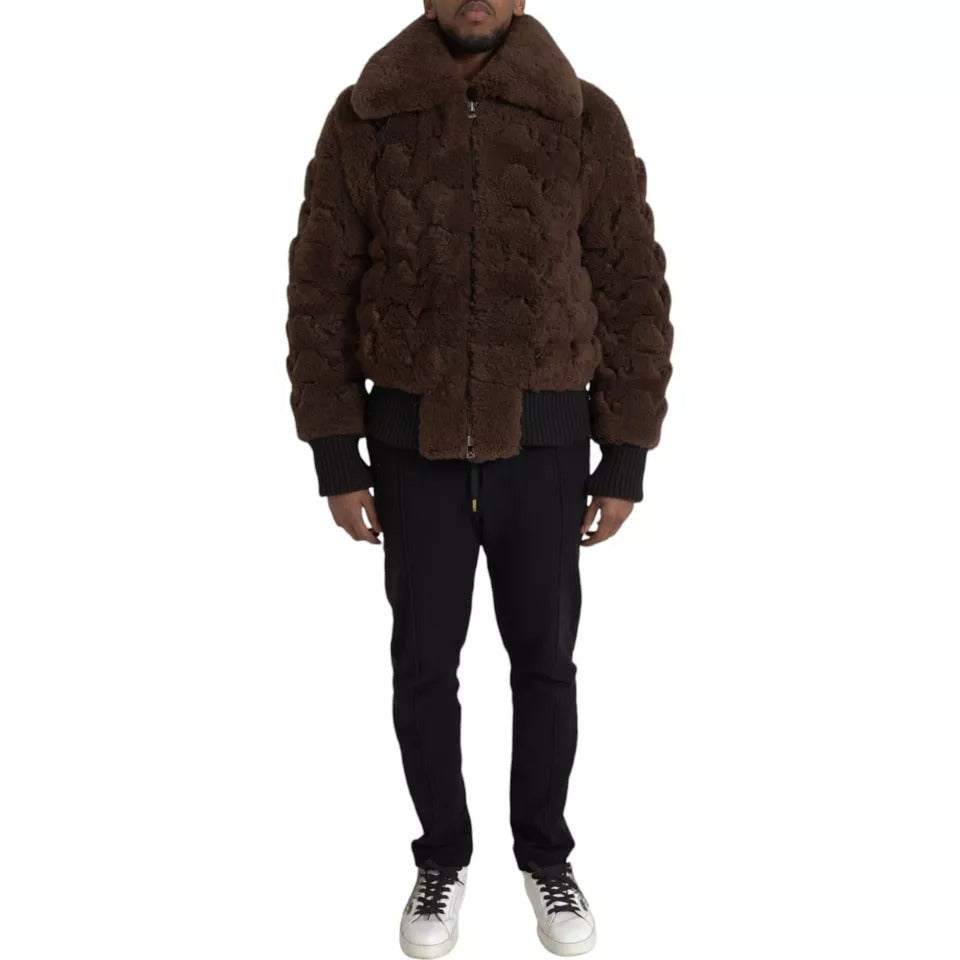 Bottega Veneta Μπουφάν Bomber από Shearling σε Καφέ