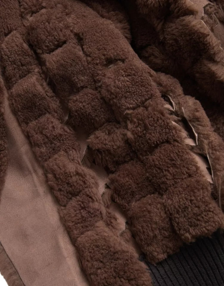 Bottega Veneta Μπουφάν Bomber από Shearling σε Καφέ