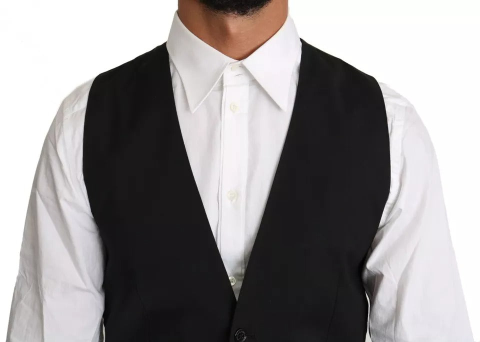 Dolce & Gabbana 100% Wool Formal Waistcoat in Black