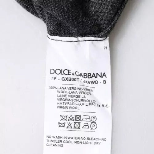 Dolce & Gabbana 100% Virgin Wool Turtleneck Sweater in Grey