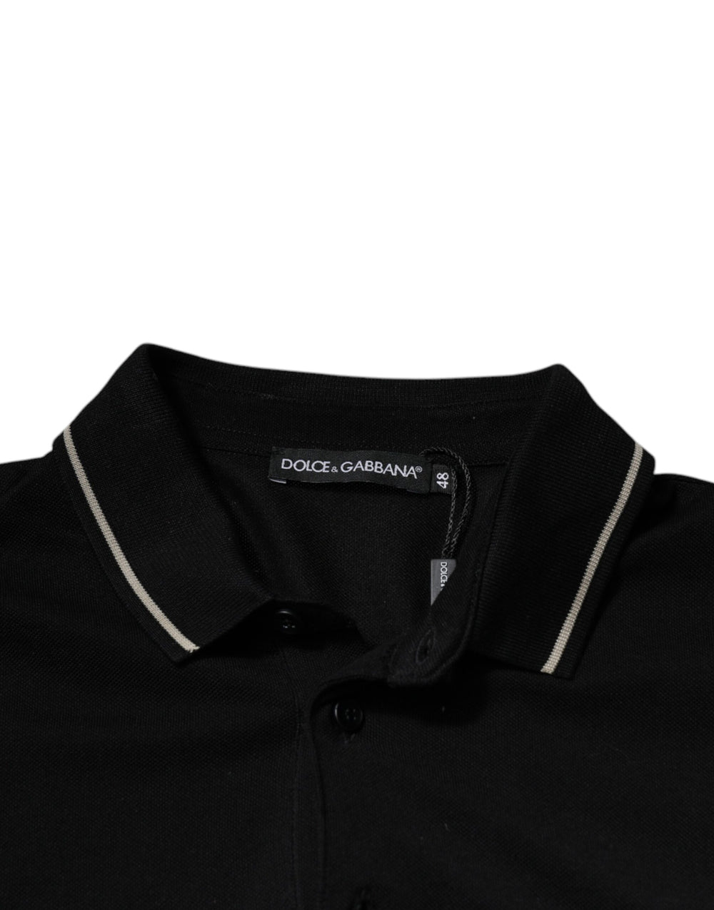 Dolce & Gabbana 100% Cotton Polo Shirt in Black and White