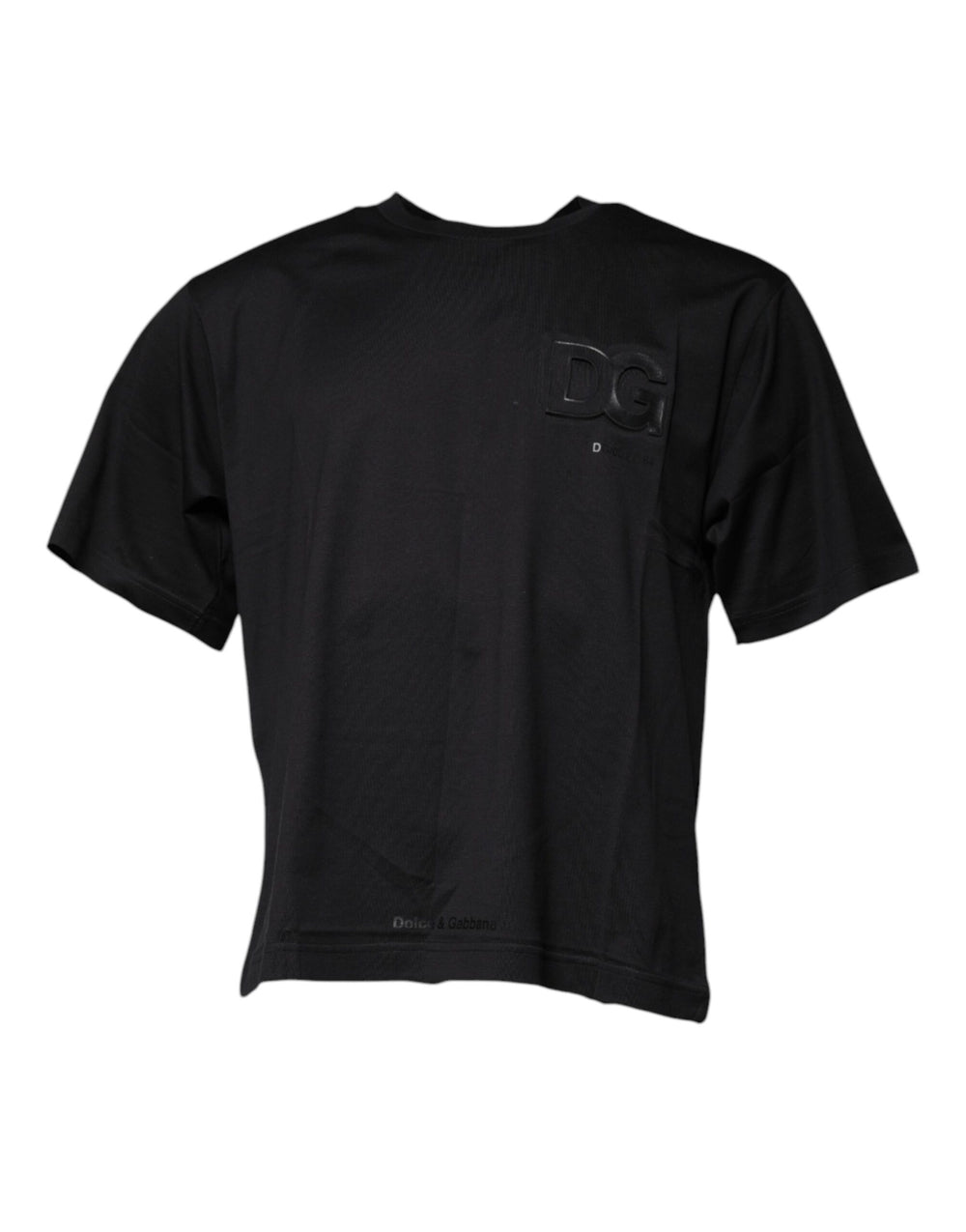 Dolce & Gabbana 100% Cotton Crew Neck T-shirt in Black