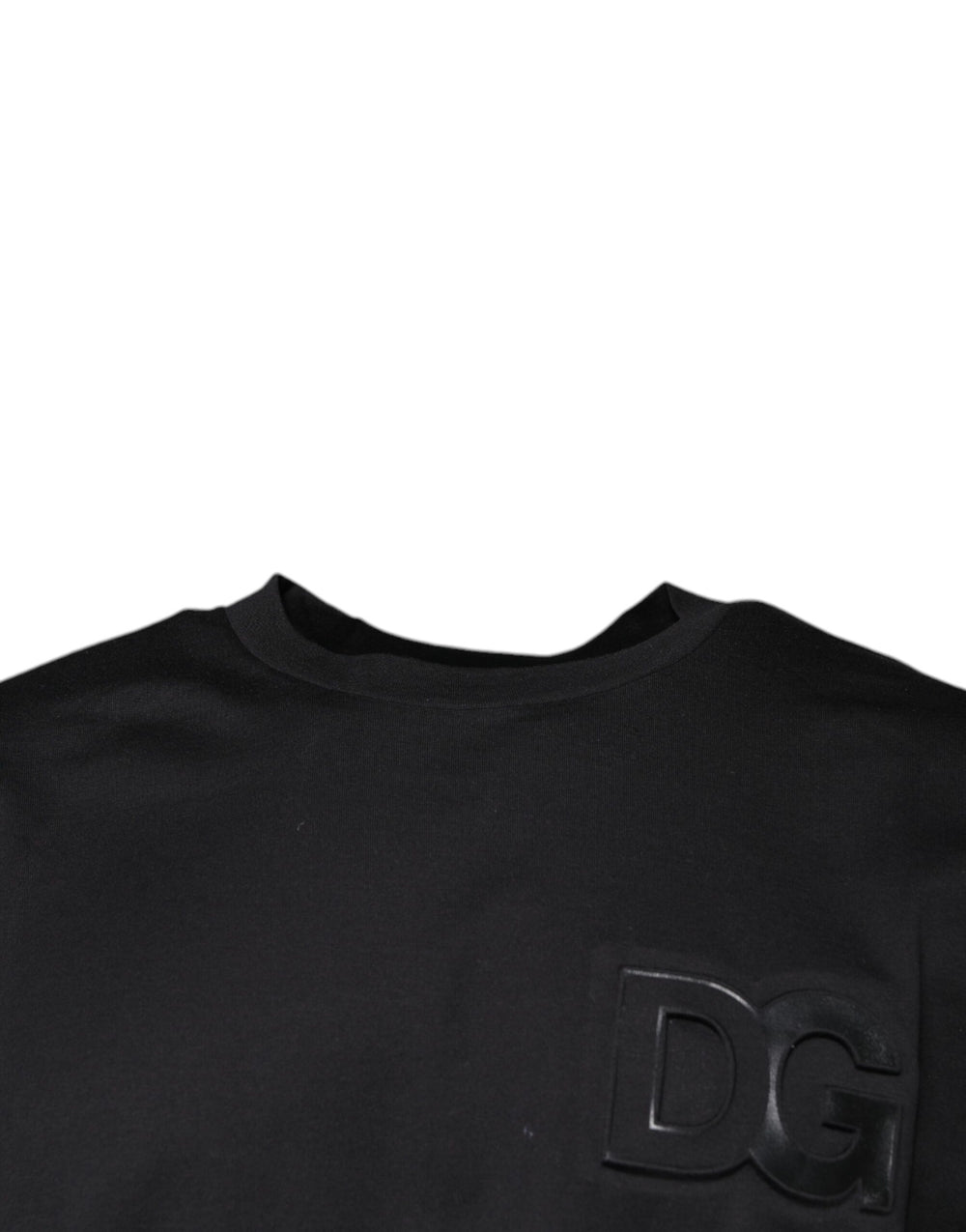 Dolce & Gabbana 100% Cotton Crew Neck T-shirt in Black