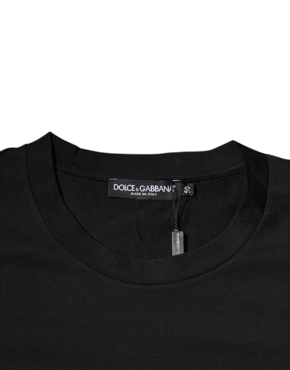 Dolce & Gabbana 100% Cotton Crew Neck T-shirt in Black