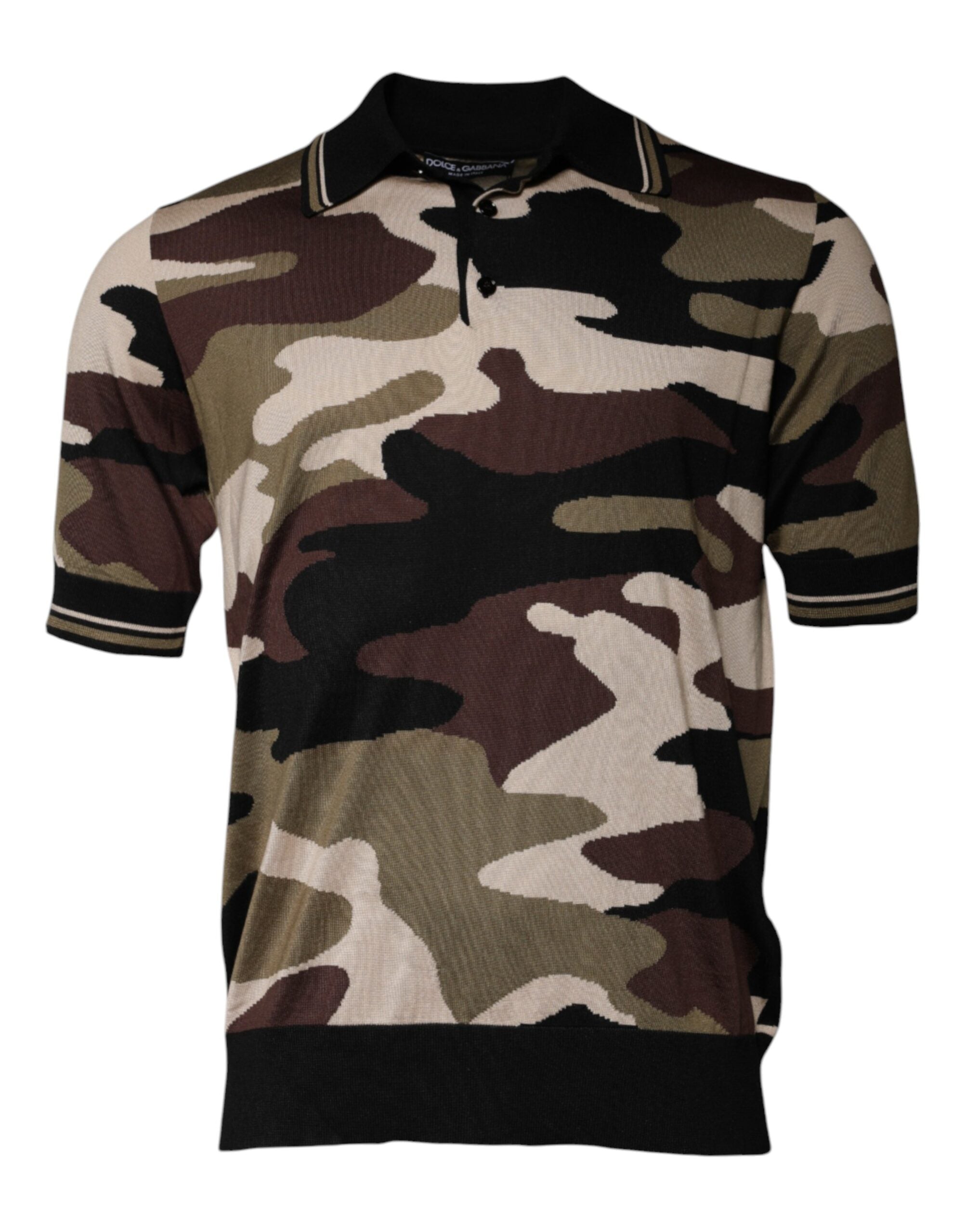 Dolce & Gabbana Polo από 100% μετάξι σε Πολύχρωμο Camouflage