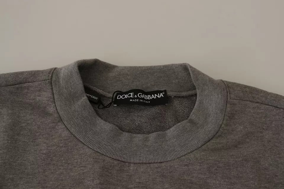 Dolce & Gabbana 100% Cotton Pullover Sweater in Gray