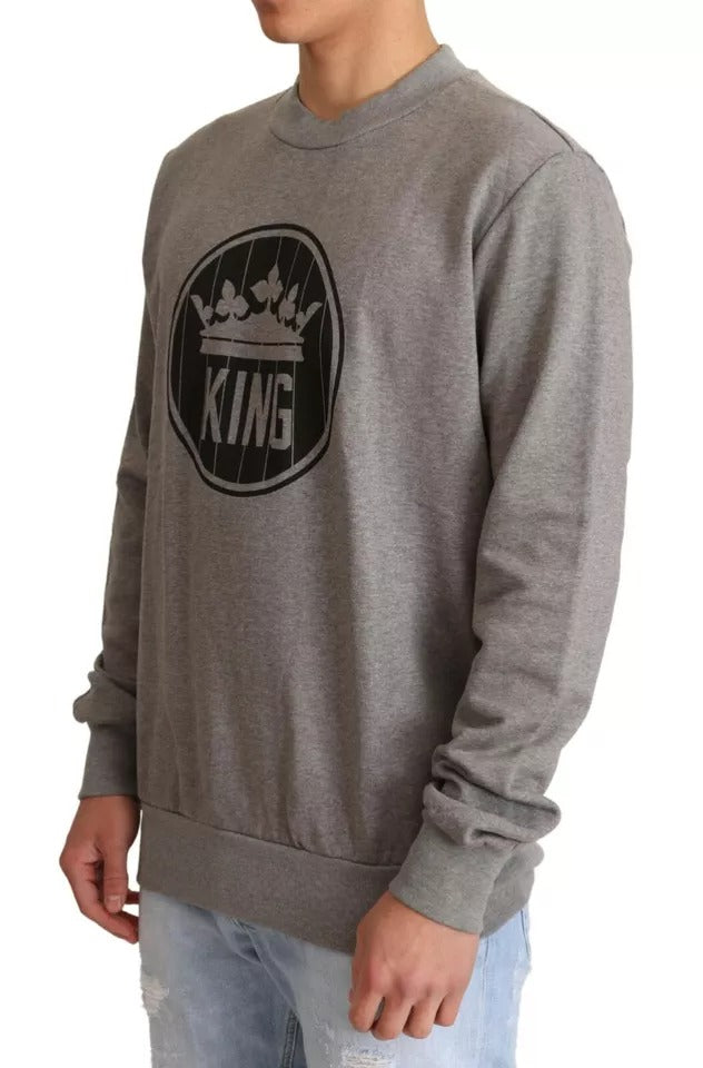 Dolce & Gabbana 100% Cotton Pullover Sweater in Gray
