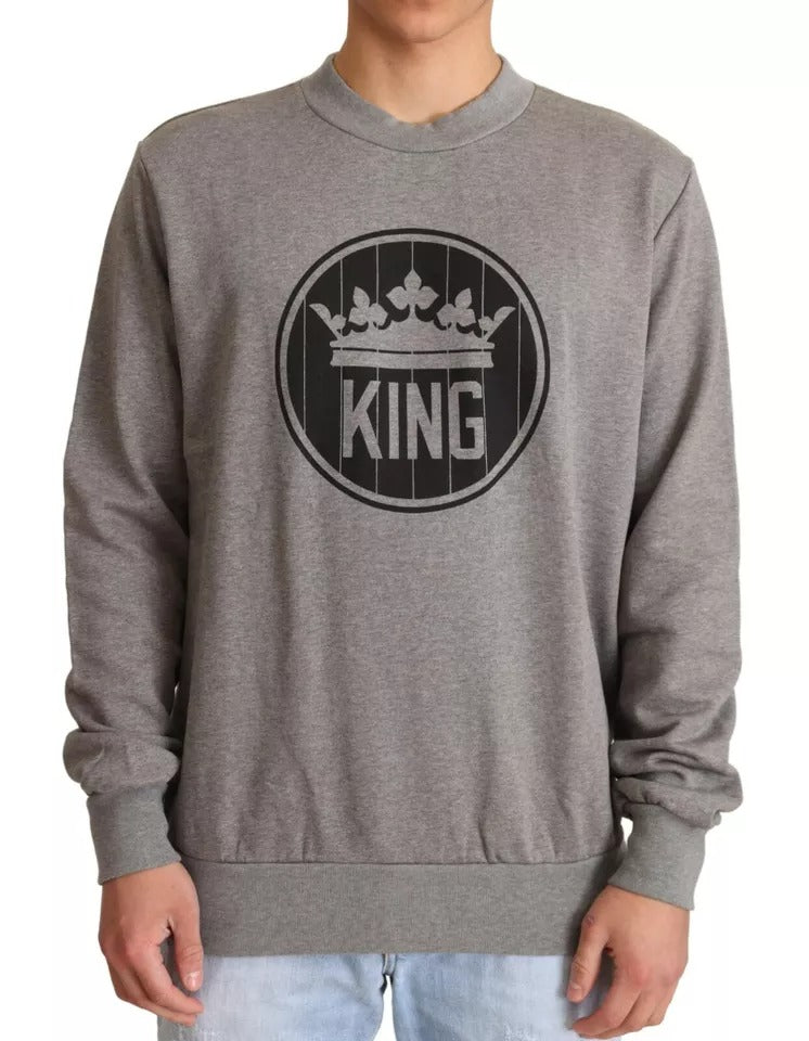 Dolce & Gabbana 100% Cotton Pullover Sweater in Gray