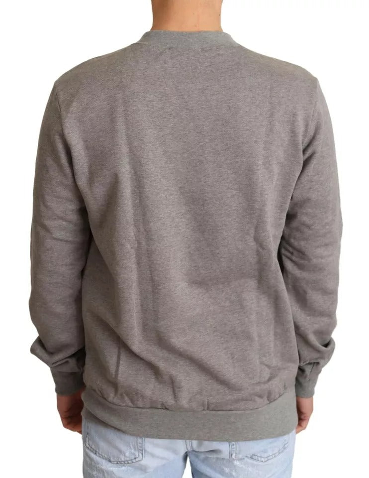 Dolce & Gabbana 100% Cotton Pullover Sweater in Gray