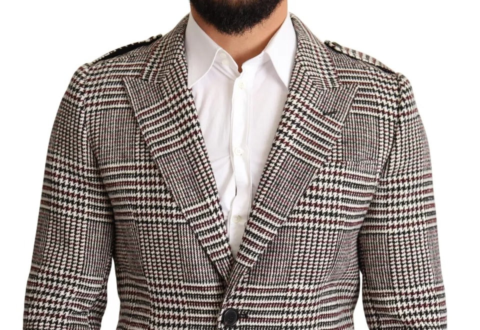 Dolce & Gabbana Check Plaid Trench Coat in Grey