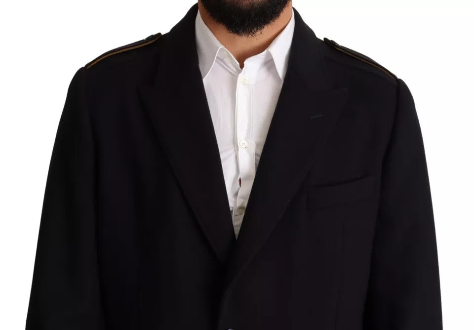 Dolce & Gabbana Wool Trench Coat in Blue