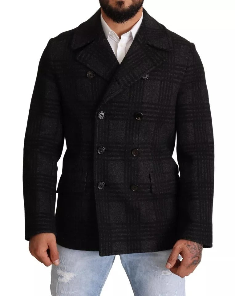 Dolce & Gabbana Check Wool Jacket in Black