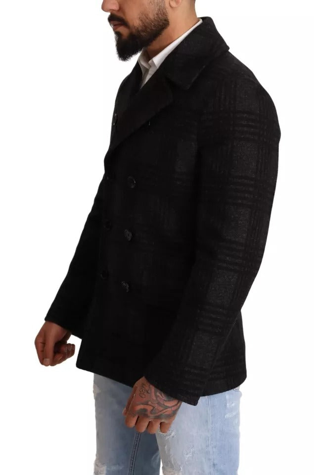 Dolce & Gabbana Check Wool Jacket in Black