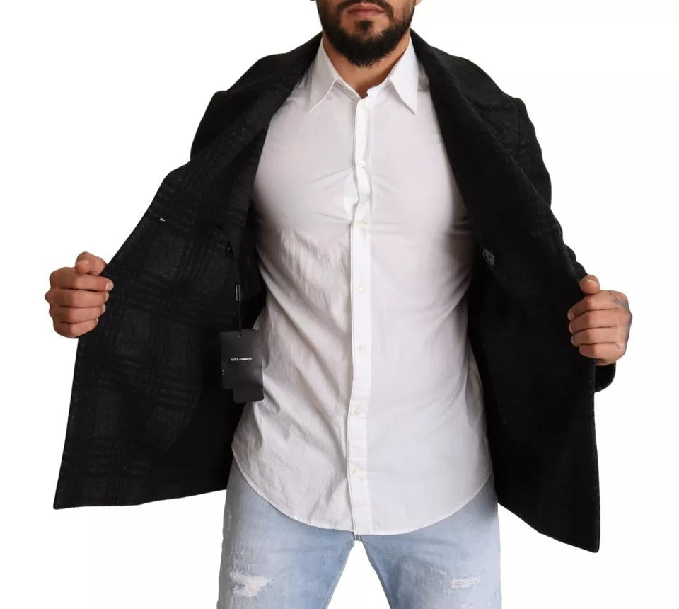 Dolce & Gabbana Check Wool Jacket in Black