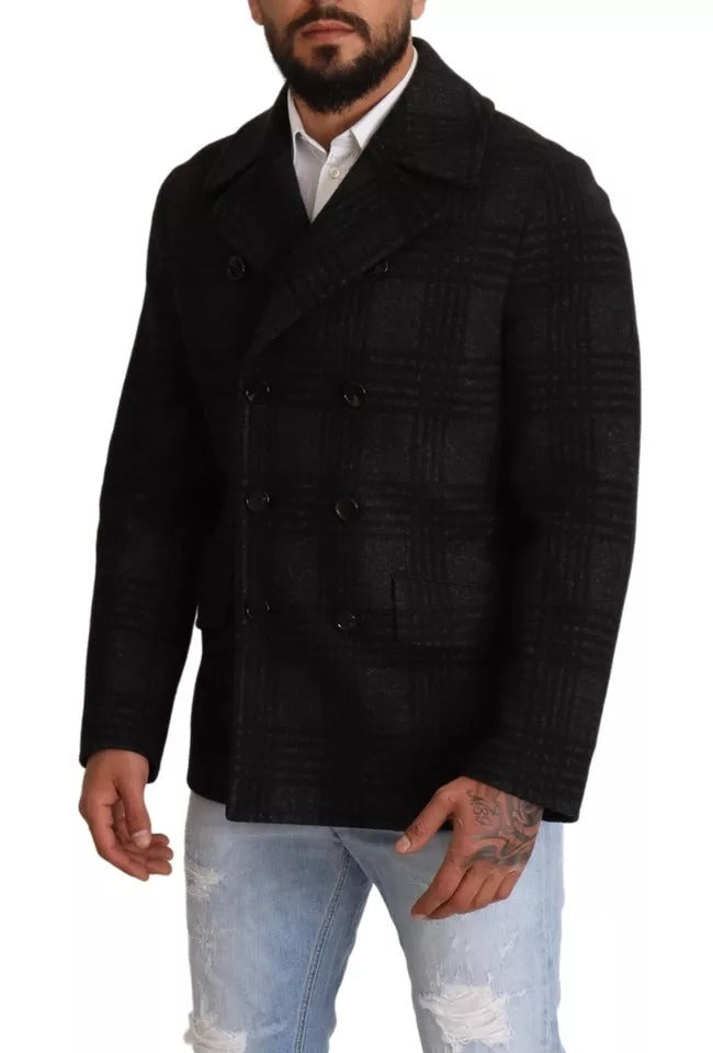 Dolce & Gabbana Check Wool Jacket in Black